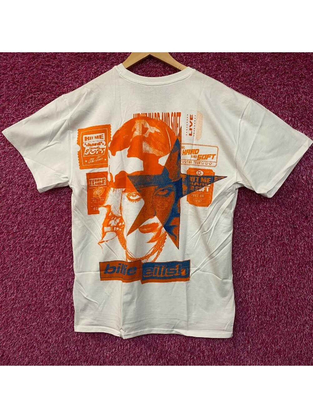 Billie Eilish Bling White Pop Graphic T-Shirt XL